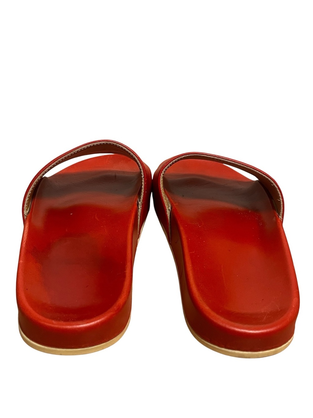 KOIO Slide Sandals Red Leather Made in Italy Minimalist EU 38 US 7.5/8 - Picture 6 of 12